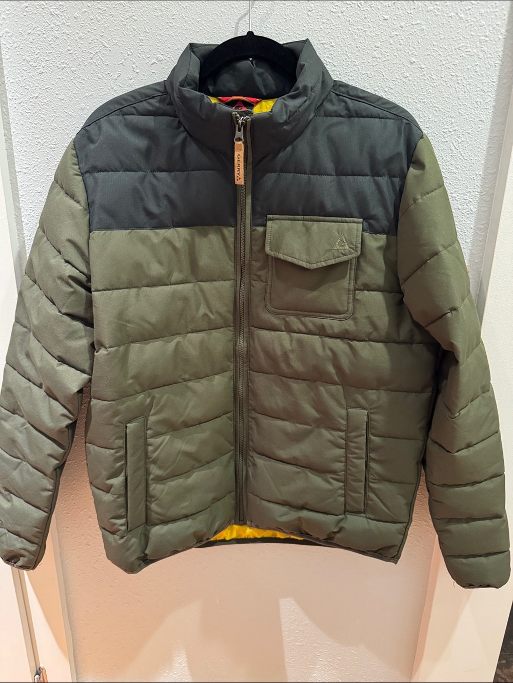Gerry Weber Olive Green and Dark Gray Quilted Kids Puffer Jacket